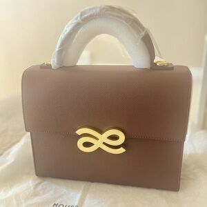 Luxurious Parfait PU 22 Brown Satchel with Gold Detail